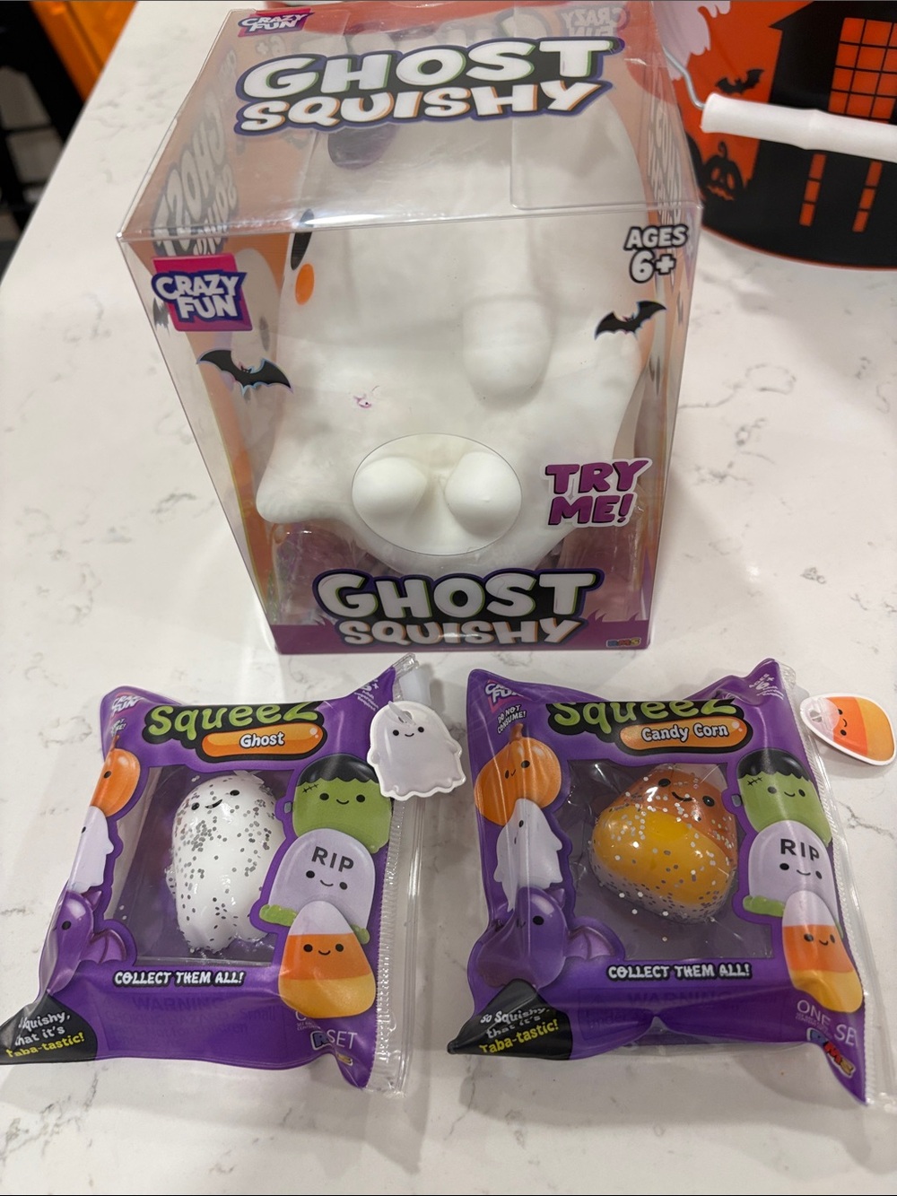Rms Halloween Ghost Squishy Squeeze Toy – White Ghost and Tabas
